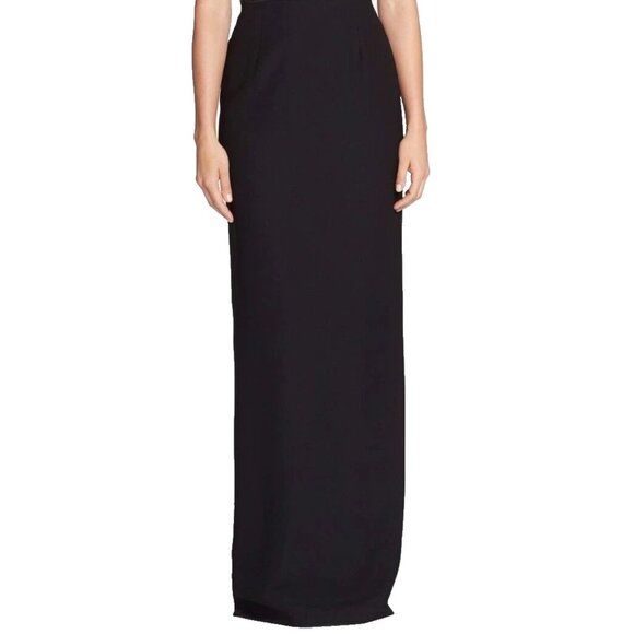 Adrianna Papell White & Black Satin Crepe Colorblock Beaded Formal Gown - Picture 3 of 4